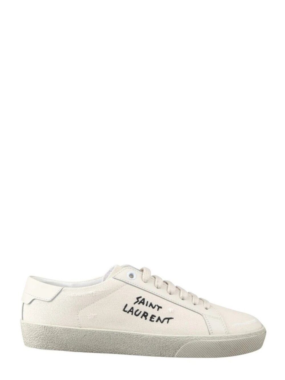 NEW SAINT LAURENT SL/06 Court Cotton Beige Sneakers Sz 37.5 - Picture 2 of 12